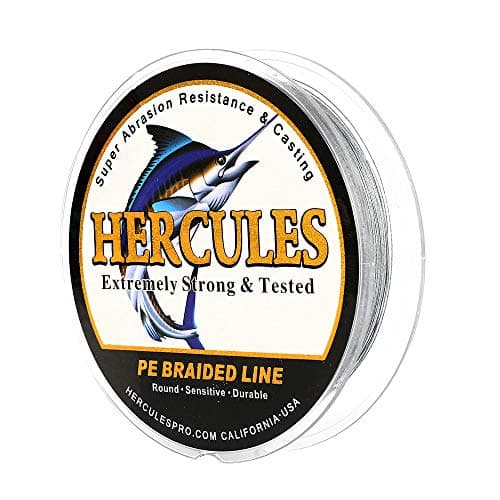 HERCULES Super Cast 500M 547 Yards Braided Fishing Line 20 LB Test for Saltwater Freshwater PE Braid Fish Lines Superline 8 Strands - Grey, 20LB (9.1KG), 0.20MM
