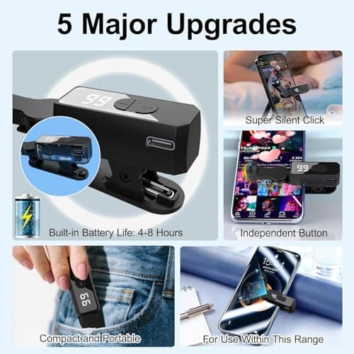 Wriless Auto Clicker for iPhone Android Phone Tapper for Tiktok Built-in Battery Screen Auto Tapper for Tiktok Live,Game,Likes & Reward Tasks Rechargeable — view 2
