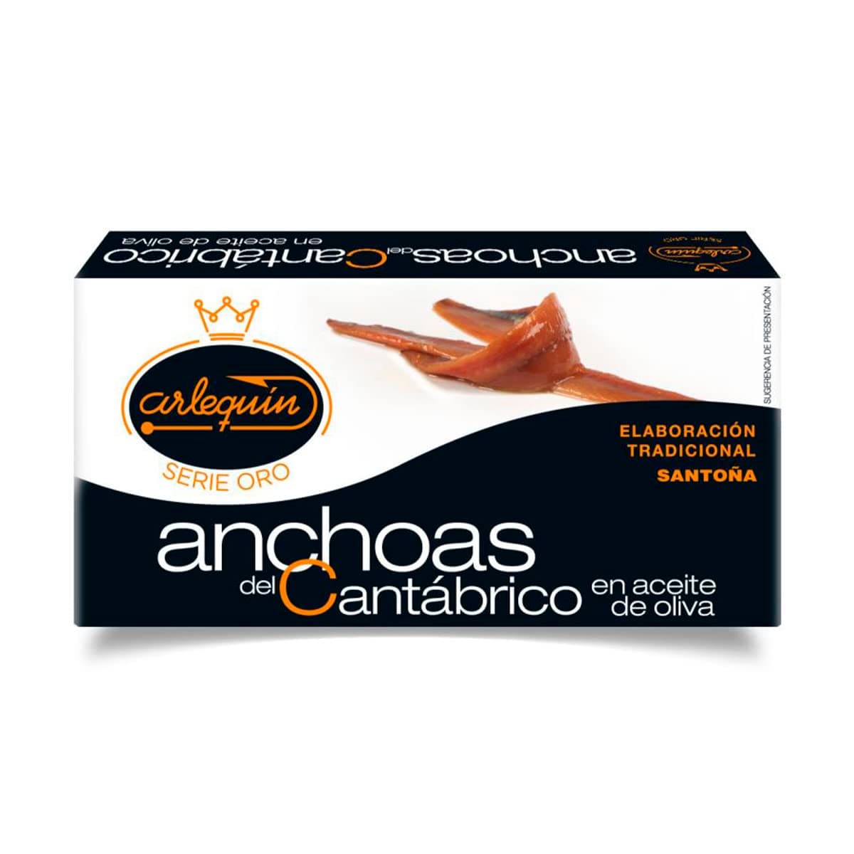 ARLEQUIN Serie Oro Anchoa del Cantábrico, Elaborada a Mano en Santoña, en Aceite de Oliva (2 Latas - 100 grs) — view 2