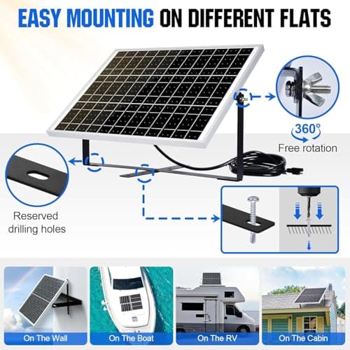 ECO-WORTHY Solar Panel Kit 25W 12V Solar Battery Charger: Waterproof 25W Solar Panel + Adjustable Mount Bracket + SAE Connection Cable +10A Charge Controller for Car RV Marine Boat Chicken Coop — view 4