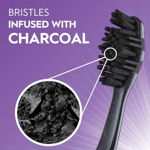 Oral-B 3D White Charcoal Manual Toothbrush, 2-Pack, Medium Bristles, Teeth Whitening Brushes for Adults — view 2