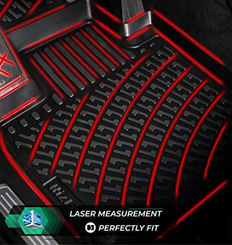 RizLiner Ford Escape 2013-2019 & C-MAX 2013-2018 Floor Mats 3D Custom Fit Rubber Car Mats Laser Measured Floor Liners All Weather 1st & 2nd Row Heavy Duty Waterproof Non-Slip TPE (Front & Rear) — view 2