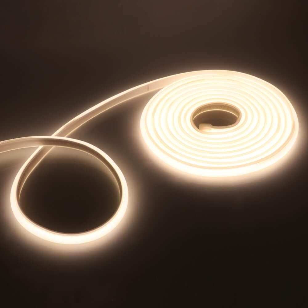 Flexible COB Neon Light Strip, 220V LED Strip 288 LEDs/m, Cut to 50cm, IP65 Waterproof Modified Silica Gel Rope Light with UK Plug Power Supply (3m, Natural White) — view 2