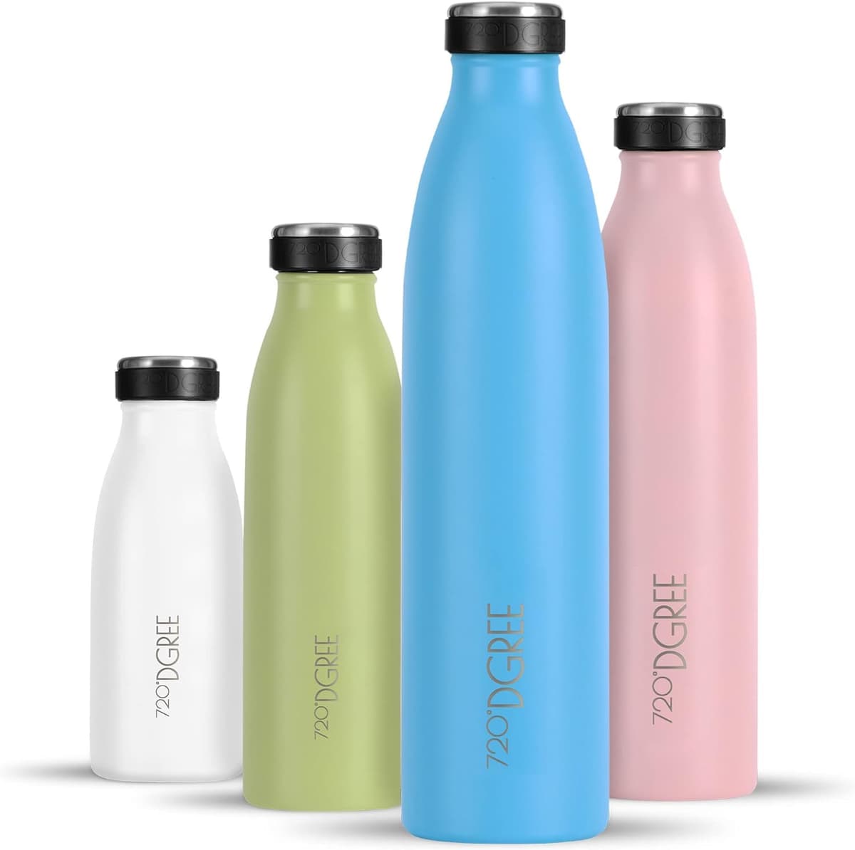 720°DGREE Botella Agua Acero Inoxidable “milkyBottle“ – 1litro - Sin BPA Free, Antigoteo y Prueba de Fugas - Frasco térmico, Cantimplora Aislada - Bebida con Gas, Deporte, Escuela, Gimnasio Exteriore — view 45