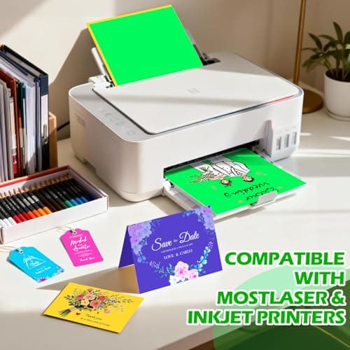 80 Sheets 8.5" X 11"Colored Cardstock, 80 Assorted Colors 180GSM/65LB Construction Paper Card Stock for Card Making, DIY Crafts, School Supplies, Party Decorations & Printing — view 4
