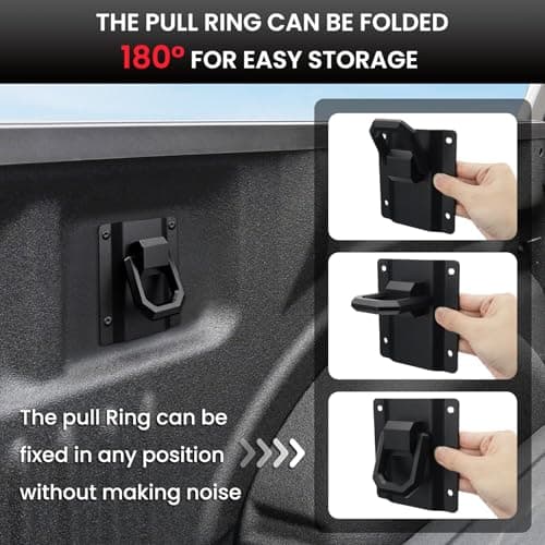 Klutchtech Tie Down Anchors Fit for Ford F150 & Raptor 2015-2026 & F250 F350 F450 F550 2017-2026, Truck Bed Tie Downs Car Accessories 4-Pack Replace# FL3Z-99000A64-B & FL3Z-9928408-AB Black — view 2