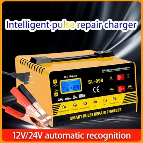 SL-098 Smart Pulse Repair Battery Charger, 12V/24V Automatic Recognition, LCD Display, High Power Intelligent Repair and Activate, for Car and Motorcycle — view 4