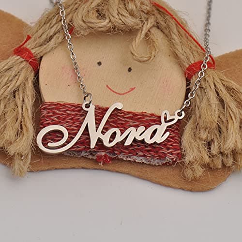 RONKAH Baby Custom Personalized Name Necklace Pendant Necklace with Heart Customized Necklace Best Gift for Women Christmas Valentine's Day Mother's Day Birthday AG — view 6