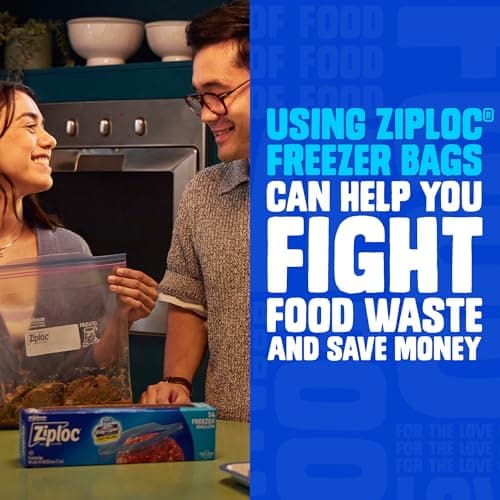 Ziploc Medium Food Storage Freezer Bags, Grip 'n Seal Technology for Easier Grip, Open and Close, 19 Count — view 5