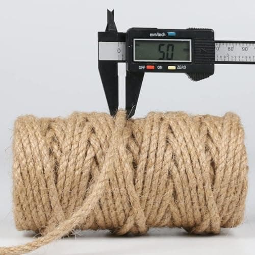 PerkDecor 2Pack 5mm Natural Jute Twine Rope 210 Feet Twisted Heavy Duty Thick Twine for Cat Scratching Post Tree Craft Projects Garden Home Decoration Packing Bundling (Brown-105Feet/Roll)