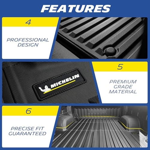 Michelin Truck Bed Mat for 2019-2026 Chevy Silverado/GMC Sierra 1500 5.8 FT / 69.9" Only (Not Fit Optional CarbonPro Bed), All-Weather Truck Bed Liner, Custom Fit, Durable TPE Bedliner, Non-Slip — view 4