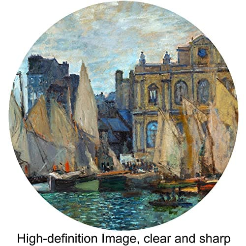 The Museum at Le Havre by Claude Monet Framed Size:36x30 inches,Image Size:30x24 inches World Classic Reproductions For HomeDecor,Wide Gold Frame — view 2