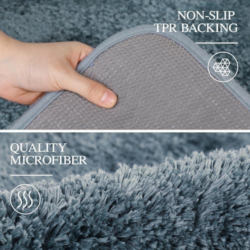 Walensee Large Bathroom Rug (24 x 72, Slate) Extra Soft and Absorbent Shaggy Bathroom Mat Machine Washable Microfiber Bath Mat for Bathroom, Non Slip Bath Mat, Luxury Bathroom Floor Mats — view 4