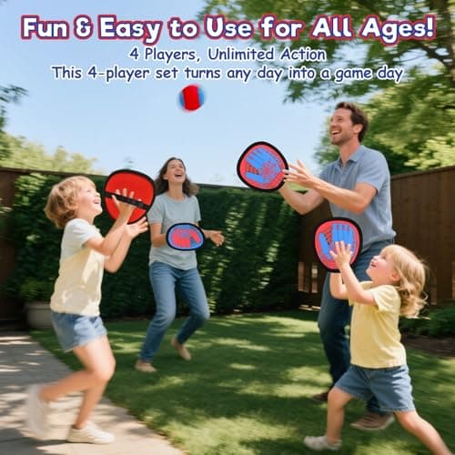 Sunrad Toss and Catch Ball Set, Kids Toddler Baseball Catch Ball Outdoor & Beach Toys for Family, Pool Beach Yard Camping Outside Game for Kids Age 3 4 5 6 7 8-12+, Birthday Gift for Boys Girls — view 2