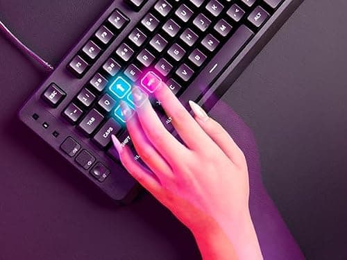 HyperX Eve 1800 – Gaming Keyboard, 1800 Form Factor,10 Zone Customizable RGB Lighting, Built-in Media Buttons, Membrane Switches, – Black — view 7