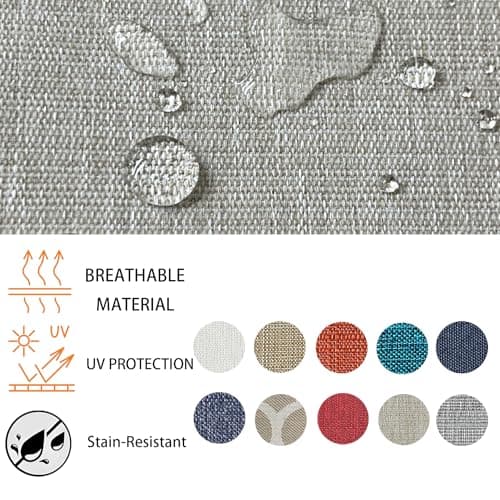 Goodgoods 24x24 inch Outdoor/Indoor Deep Seat Patio Cushions Set of 2 Resilient Foam Filling Water Repellent Stain-Resistant UV Resistant Weather Resistant Deep Seat Bottom Putty — view 4