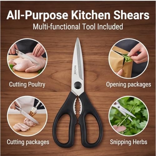 McCook® Knife Sets, German Stainless Steel Kitchen Knife Block Sets with Built-in Sharpener, 15 Piece Chef Knife and More, Razor Sharp, Restaurant Grade, Anti-Rust, Elegant Box for Gift — view 6