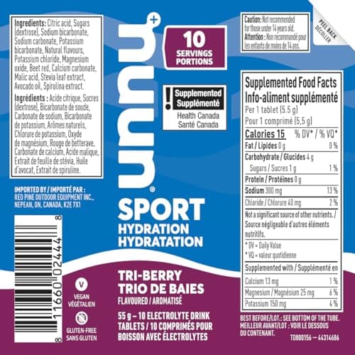 Nuun Sport: Electrolyte Drink Tablets, Box of 4 Tubes (40 servings), Tri-Berry, Electrolyte Hydration Supplement — view 2