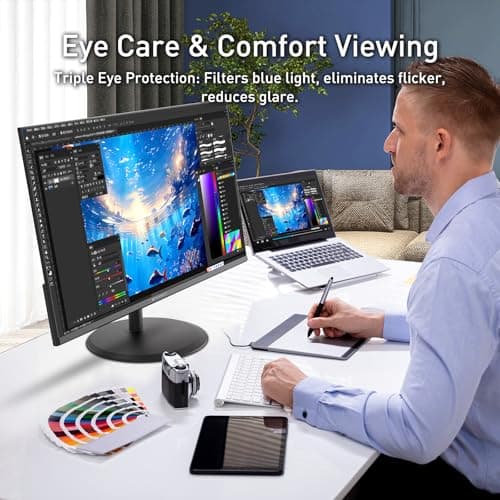 SANSUI 22 Inch 120Hz Monitor, FHD Computer Monitor 4000:1 Contrast Ratio with Adaptive Sync, HDR 100% sRGB, HDMI x 2, VESA Mount, Eye Care for Home/Office (ES-22X3AH, One HDMI Cable Included). — view 4