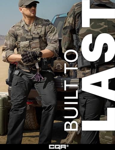 CQR Men's Tactical Pants, Water Resistant Ripstop Cargo Pants, Lightweight EDC Work Hiking Pants, Outdoor Apparel, Duratex Mag Pocket Black, 32W x 32L — view 4