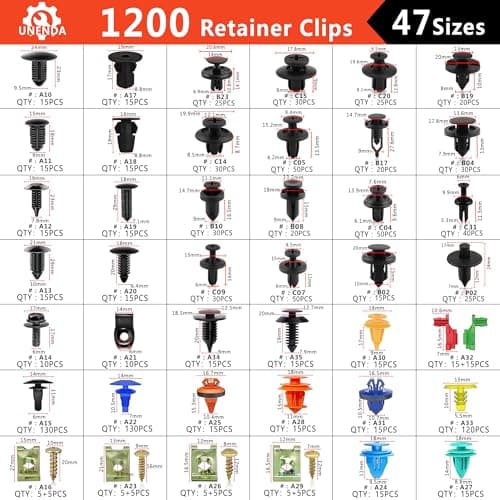 Car Push Retainer Clips Screws 1355PCS Auto Fasteners Assortment 42Popular Sizes Door Panel Trim Automotive Clips Bumper Rivets with Fastener Remover for Pickup Truck Ford GM Toyota Honda Chrysler