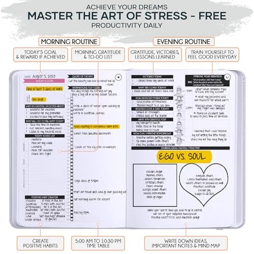 Adhd Daily Planner - A Self Care Personal Gratitude Journal to Increase Productivity and Success in Life & Work, Weekly & Monthly Undated Planner for Women and Men, Vision Board & Organizer + Stickers — view 3