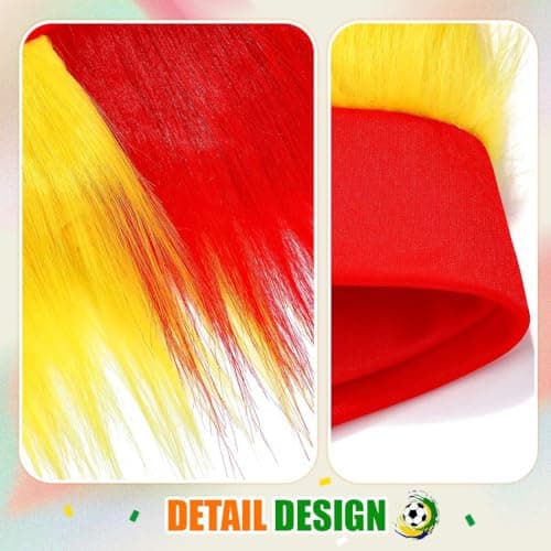 Zoestar Hairy Headband Soccer Funny Crazy Wig Hat Headbands 2026 Football Sports Hair Accessories for Men and Women (Red Yellow Red) — view 5