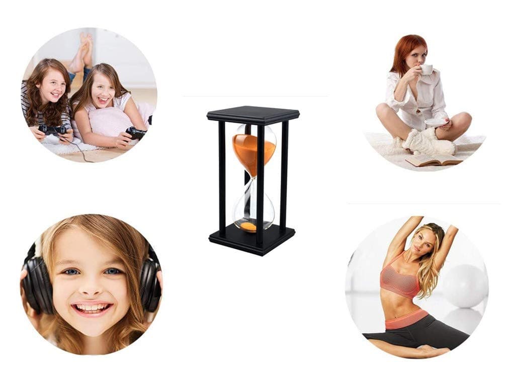 Lodunsyr Reloj De Arena 45 Minutos Timer Chico para Ornamento Restaurante Decoración Hogar Escritorio De Oficina Navidad Niña Reloj De Arena Temporizador 45 Min Hourglass Naranja — view 4