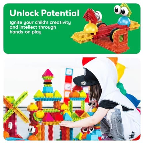 PicassoTiles 120pcs Hedgehog Interlocking Building Blocks Tiles Construction Toy Set Learning Playset STEAM Development Preschool Kindergarten Toy for Kids Age3+ PTB120 — view 5