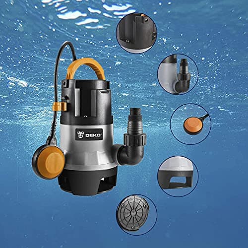 DEKO Sump Pump 1HP 3302GPH 750W Submersible Clean/Dirty Water Pump Swimming Pool Garden Tub Pond Flood Drain w/Float Switch and Long 16ft Cable — view 5