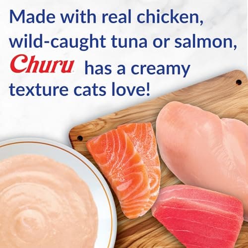 INABA Churu Cat Treats, Grain-Free, Lickable, Squeezable Creamy Purée Cat Treat/Topper with Vitamin E & Taurine, 0.5 Ounces Each Tube, 20 Tubes, Tuna Variety Box
