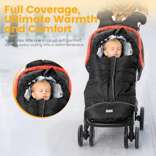 Orzbow Stroller Footmuff Universal, Weather-Proof Baby Bunting Bag, Warm