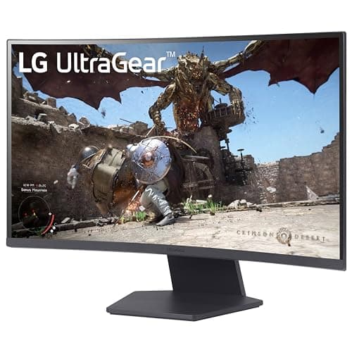 LG 27GS60QC-B Ultragear 27-inch Curved Gaming Monitor QHD (2560x1440) 180Hz 1ms 1000R AMD FreeSync HDR10 HDMIx2 DisplayPort Borderless Design Black Stabilizer DAS Crosshair FPS Counter - Black — view 5