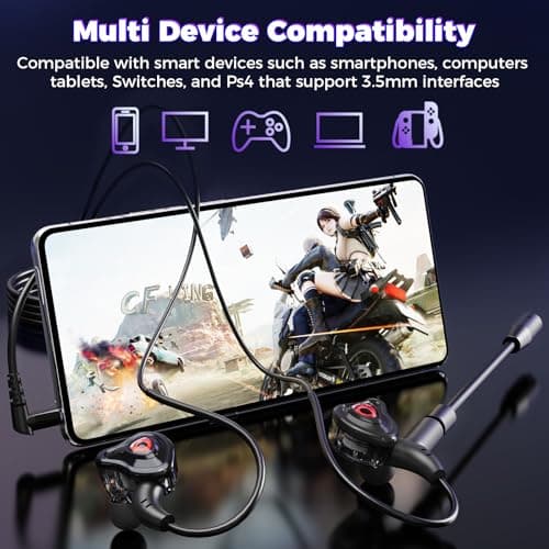 BlueFire Wired Gaming Earbuds with Microphone, Deep Bass in-Ear Monitors Earphones, HiFi Noise Cancelling Headphones for Music Gaming Video Calling — view 4