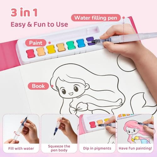 JoyCat Paint with Water Coloring Books for Toddlers (Magical Pony) — view 3