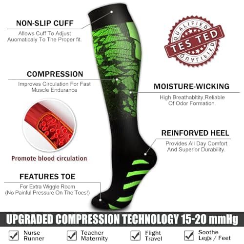 Bluemaple 6 Pack Copper Compression Socks for Women and Men Circulation-Best Support for Medical, Running,Nursing,Athletic — view 4