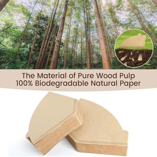 100 Count Cone Coffee Filters #2, Clinuse Unbleached Size 02 Coffee Filter 2-6 Cup, Disposable Natural Paper Filters, 02 Cone Filters for Pour Over and Drip Coffee Maker