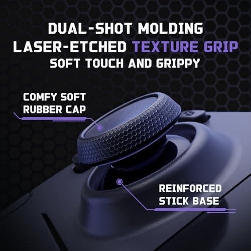 eXtremeRate Replacement Thumbsticks for Steam Deck LCD, Custom Analog Stick Joysticks Repair Kit for Steam Deck OLED Handheld Console with Original Touch Sensing, Anti-Slip Texture Grip - Black — view 3