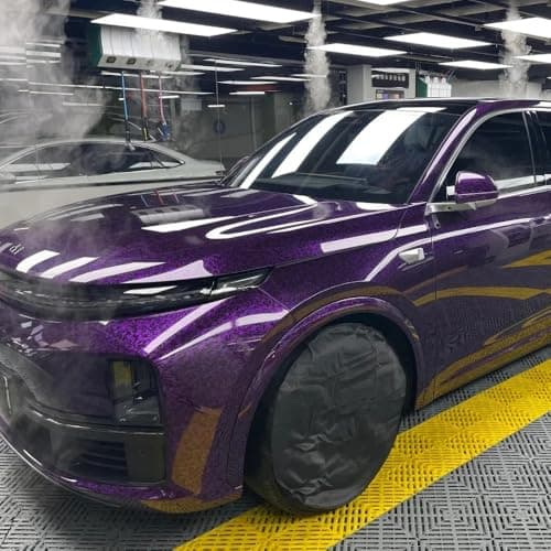 LZLRUN Gloss Purple Forged Carbon Fiber Car Vinyl Wrap Film 1ft x 5ft — view 2
