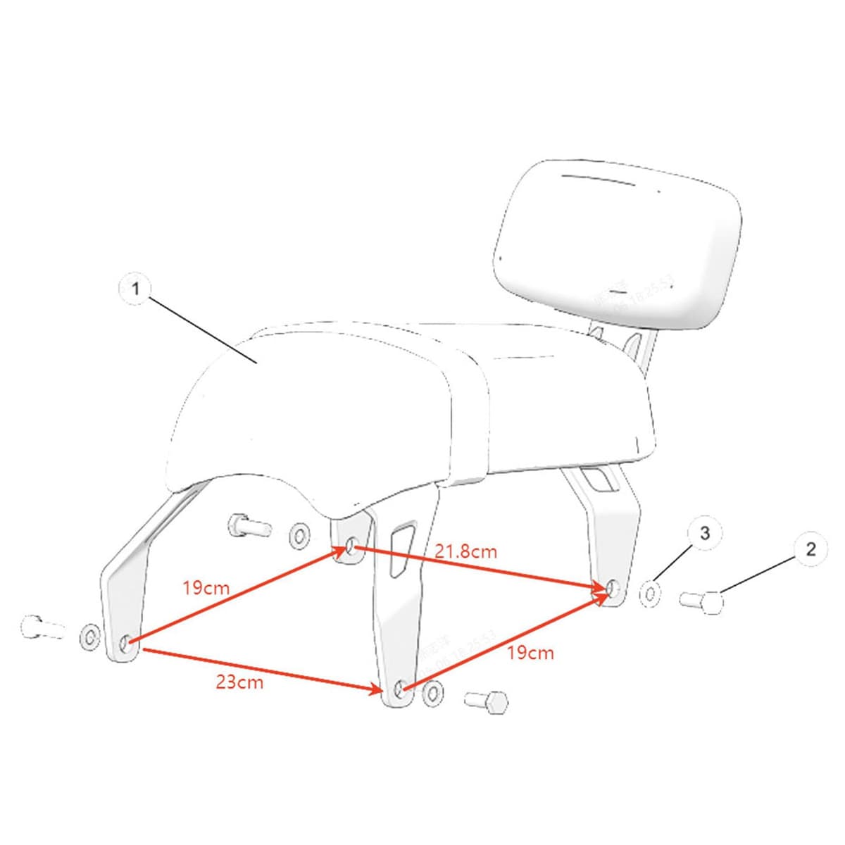 Reemplazo de Kits de Asiento de Pasajero Trasero con Respaldo para Indian Bobber 2018-2023 Brun (BROWN)
