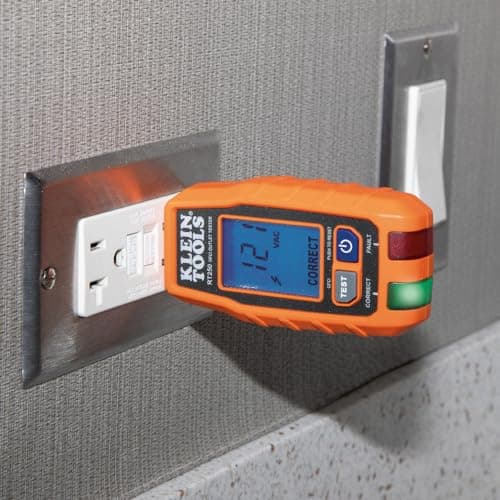 Klein Tools RT250 GFCI Outlet Tester with LCD Display, Electric Voltage Tester for Standard 3-Wire 120V Electrical Receptacles — view 6