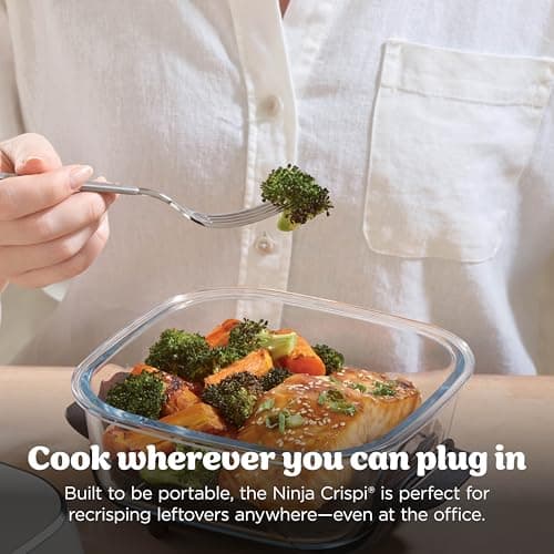 Ninja Crispi 4 in 1 Glass Air Fryer, 450°F, Non Toxic, 4QT and 6 Cup Containers with Lids, Dishwasher Safe, Stone, 1 Count, FN101ST — view 12
