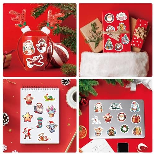 100 Pcs Christmas Stickers, Merry Christmas Vinyl Stickers for Kids, Funny Christmas Holiday Stickers for Water Bottles, 2026 Christmas Stickers for Gifts — view 4