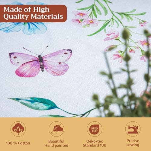 Maison d' Hermine Table Cloth Rectangle Table 100% Cotton 60 x 120 Inches Tablecloth Reusable Decorative for Dining Kitchen Room Farmhouse Party Home Hotel Restaurant Spring Summer - Just Floral — view 2