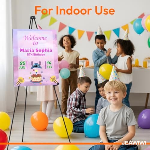 JEAWIWI 1 PCS Black Lightweight Easel Stand, 66 Inch Portable Display Easel for Posters, Foam Boards, Signs, Art Displays & Indoor Events with Carry Bags — view 4