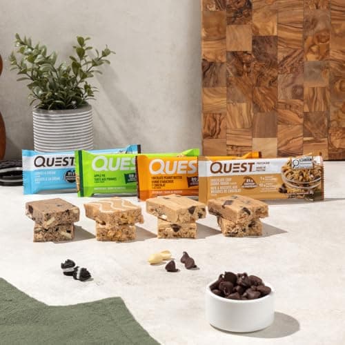 Quest Nutrition Chocolate Peanut Butter Flavored Protein Bar, High Protein, High Fibre, Low Sugar, 20g Protein, Gluten Free, 4ct — view 3
