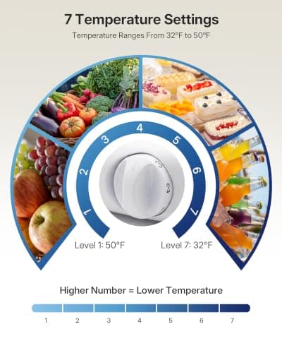 Upstreman 2.5 Cu.Ft All-Refrigerator Mini Fridge, Single Door Small Refrigerator, Dorm Fridge with 7 Adjustable Thermostat, Compact Refrigerator for Office, Bedroom or Dorm, Silver-CR26 — view 4