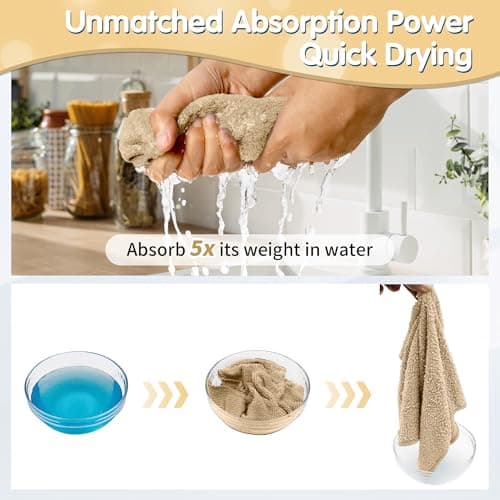 FIXSMITH Beige Microfiber Cleaning Cloth -Pack of 8, Highly Absorbent Cleaning Rags, 16"X12" All Purpose Cleaning Towels for Housekeeping, Kitchen, Car, Lint Free and Reusable Microfiber Towels — view 5