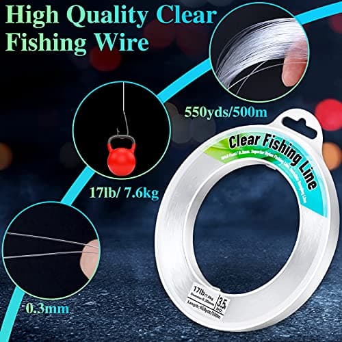 Fishing Wire, Mckanti Fishing line Clear Nylon String 1640 FT Invisible Hanging Beading Wire Strong Abrasion Resistant monofilament Fishing Line for Balloon Garland Hanging Crafts Decorations — view 4