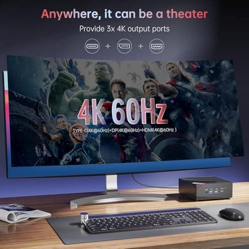 KAMRUI Mini PC, AM06PRO Win-11Pro AMD Ryzen 5 5500U(6C/12T, up to 4.0 GHz), Mini Computer 16GB DDR4 512GB M.2 2280 SSD, Small Pc Support 2.5 Inch HDD Dual Ethernet HDMI/Type-C/Wifi5/BT4.2 — view 4